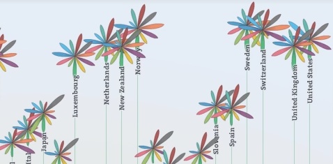 Flower animations in the Better Life Index