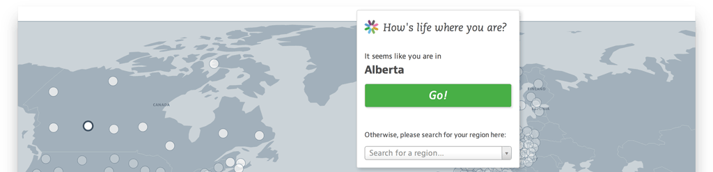 Regional Well-Being detects the region you're visiting the website from
